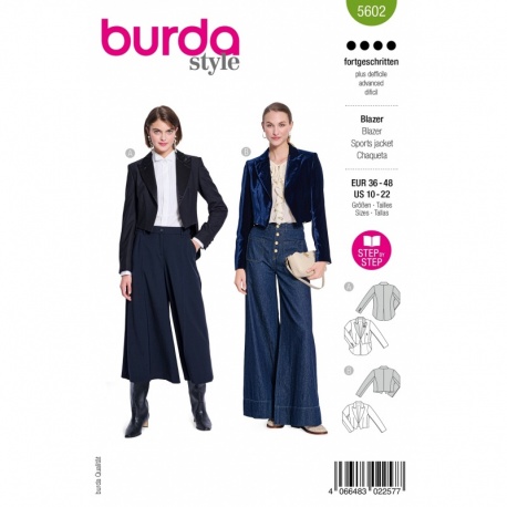 Patron Burda Style 5602 Spencer 36-48