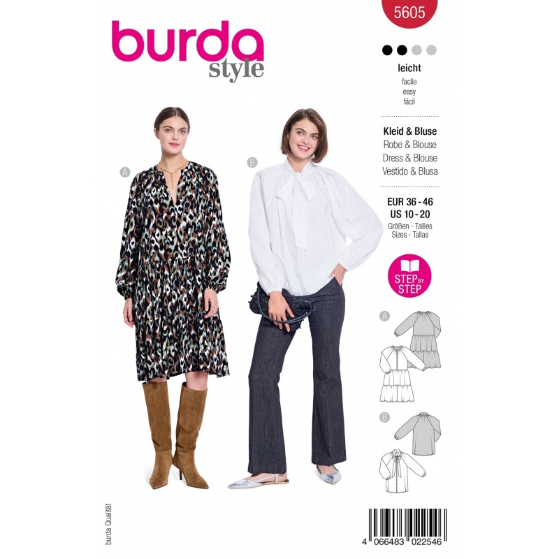 Patron Burda Style 5605 Robe Et Chemisier 36-46