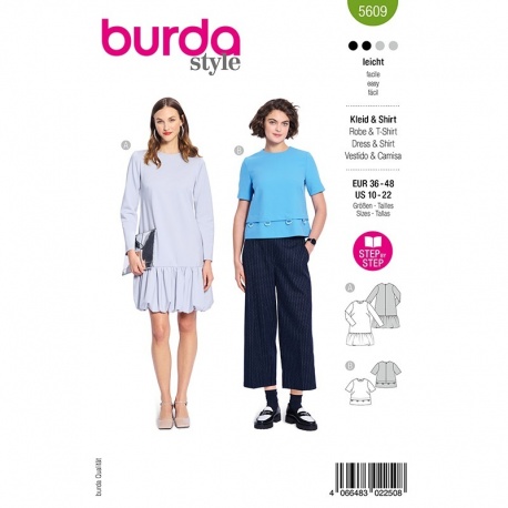 Patron Burda Style 5609 Robe Et Tshirt 36-48