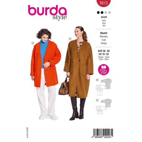 Patron Burda Style 5613 Manteau 36-48