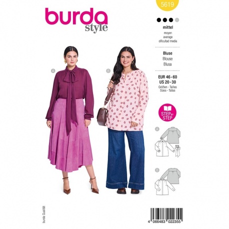 Patron Burda Style 5619 Chemisier 46-60