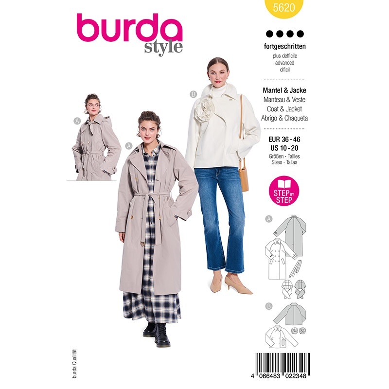 Patron Burda Style 5620 Veste 36-46
