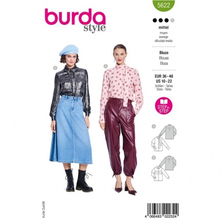 Patron Burda Style 5622 Chemisier 36-48 