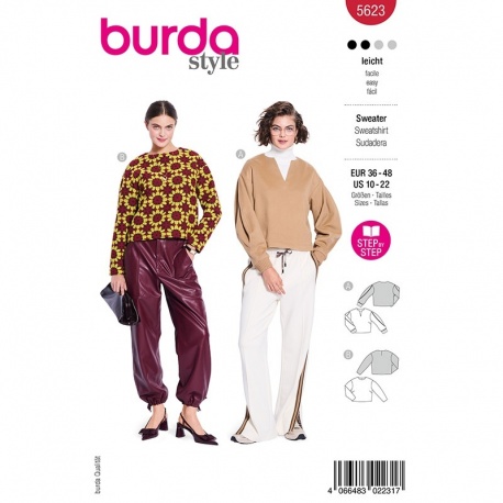 Patron Burda Style 5623 Sweat 36-48 