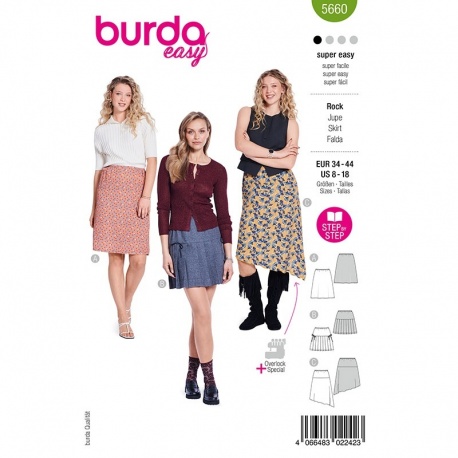 Patron Burda Easy 5660 Jupe 34-44