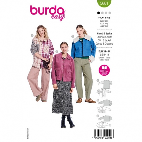 Patron Burda Easy 5661 Veste 34-44 