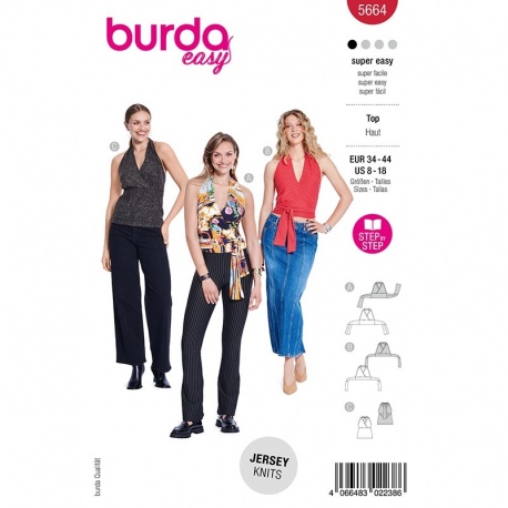 Patron Burda Easy 5664 Blouse 34-44