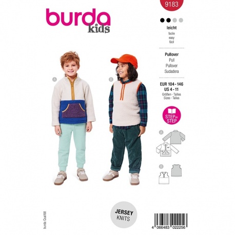 Patron Burda Kids 9183 Pull 104-146cm