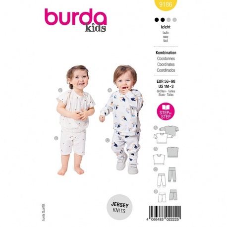Patron Burda Kids 9186 Tshirt 56-98cm