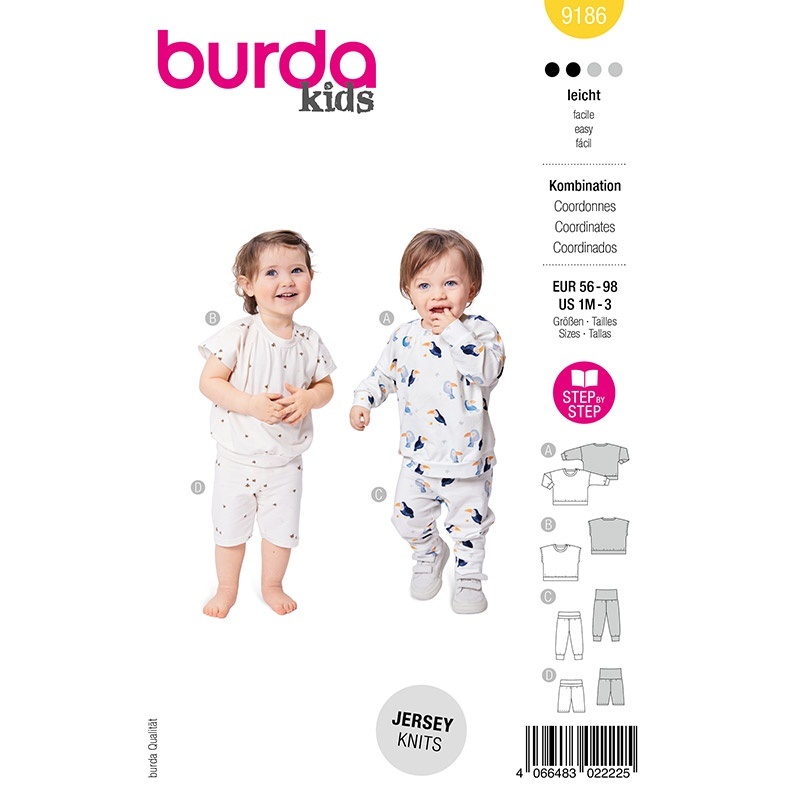 Patron Burda Kids 9186 Tshirt 56-98cm