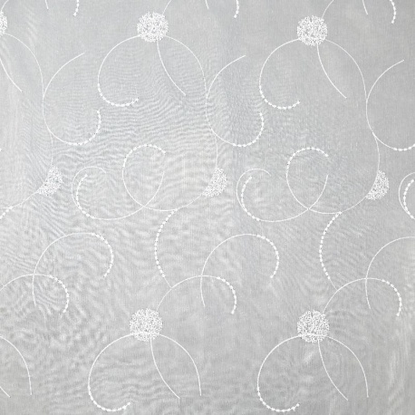 Tissu Voile Brodé Hortense Blanc