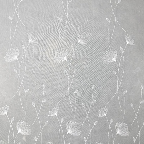Tissu Voile Brodé Lili Blanc