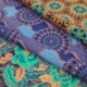 Tissu Coton Esprit Wax Baobab Glitter Bleu 