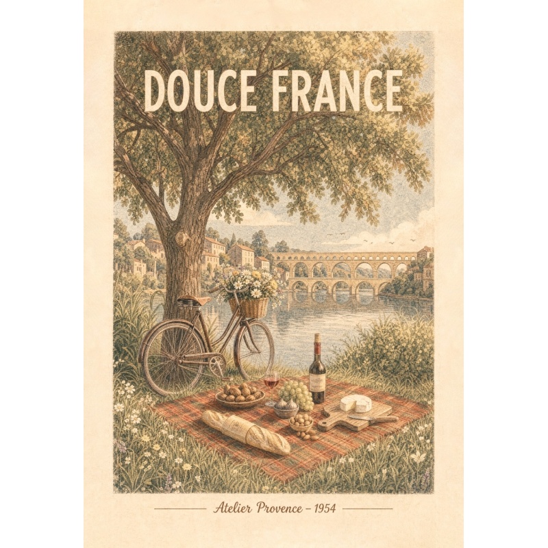 Torchon Imprimé Douce France 