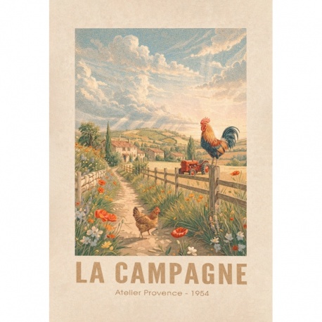 Torchon Imprimé La Campagne 