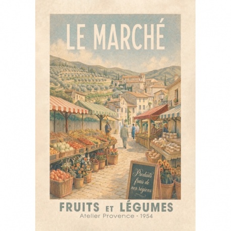Torchon Imprimé Le Marche 