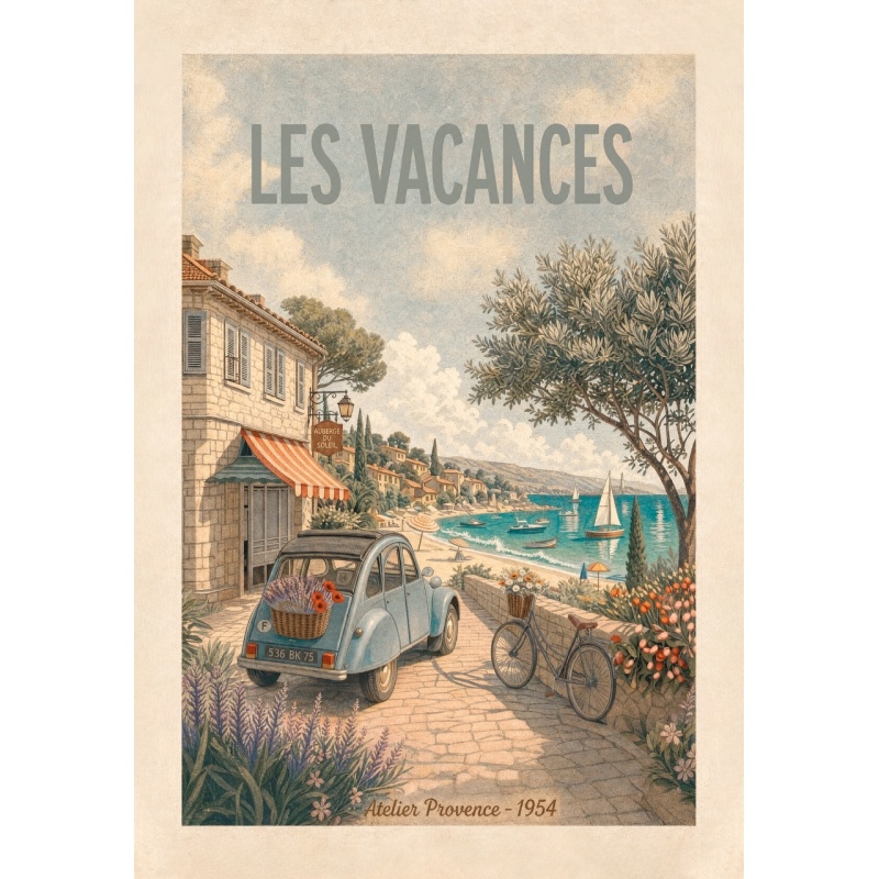 Torchon Imprimé Les Vacances 