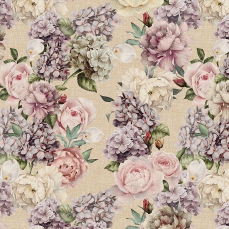 Tissu Toile Imprimée Claudy Fleurs 