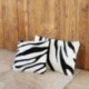 Coussin Fausse Fourrure Noir Zebra
