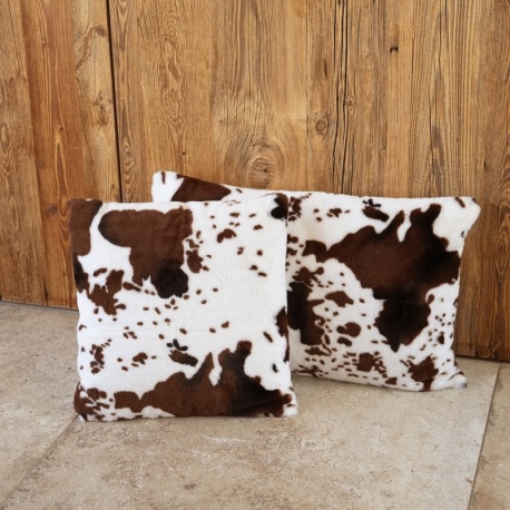 Coussin Fausse Fourrure Marron Cow