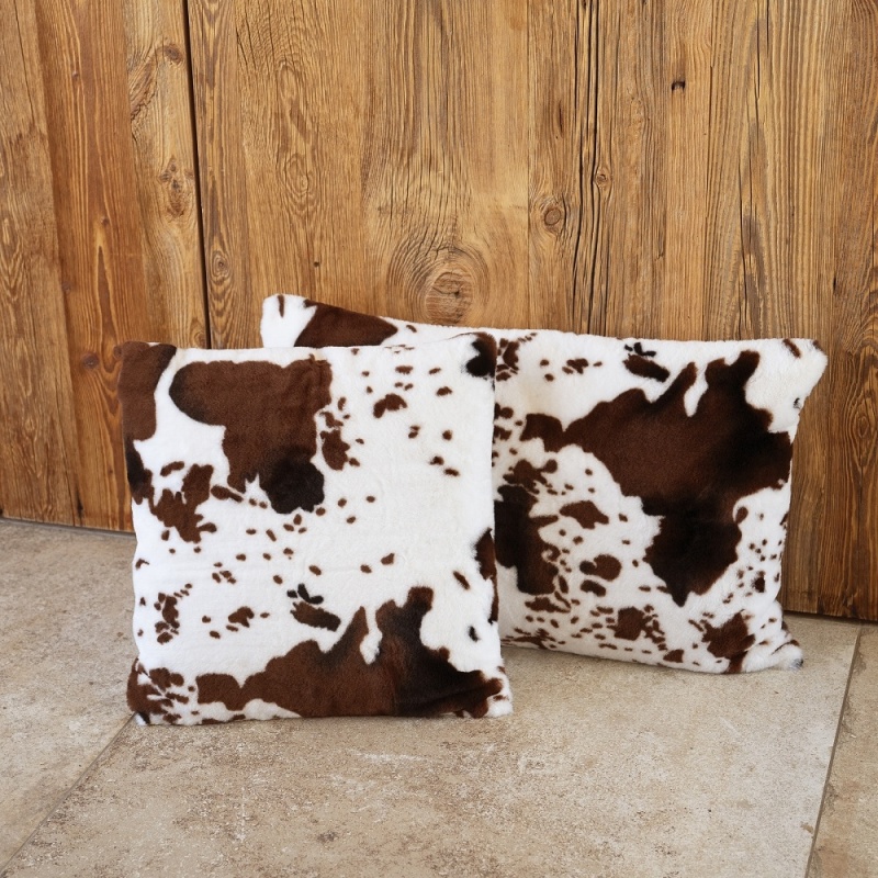 Coussin Fausse Fourrure Marron Cow