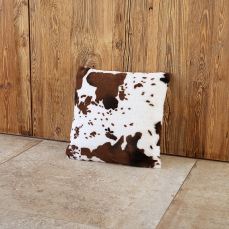 Coussin Fausse Fourrure Marron Cow