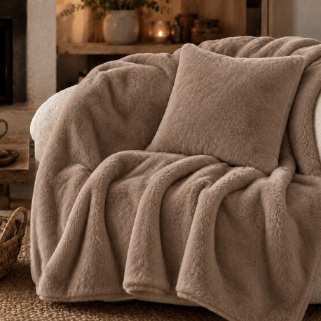 Collection Plaid Housse de coussin Cocon Camel 