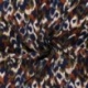 Tissu Satin Touché Velours Imprimé Bleu