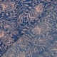 Tissu Satin Touché Velours Imprimé Bleu 