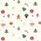 Tissu Cretonne Imrimée Foil Noël Fond Blanc