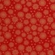 Tissu Cretonne Imprimée Foil Flocon Fond Rouge 