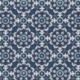 Tissu Voile de Coton Imprimé Motif Floral Denim 