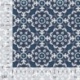 Tissu Voile de Coton Imprimé Motif Floral Denim 