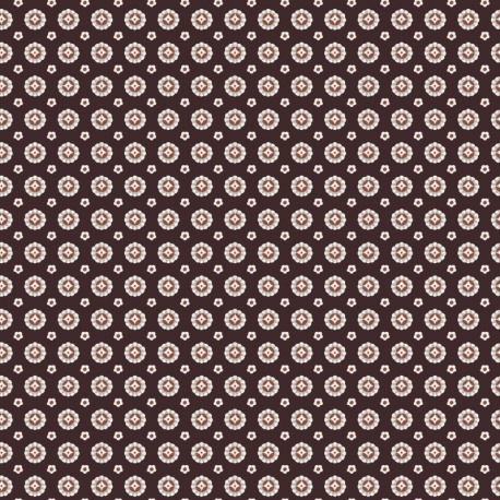 Tissu Voile de Coton Imprimé Petite Fleur Marron