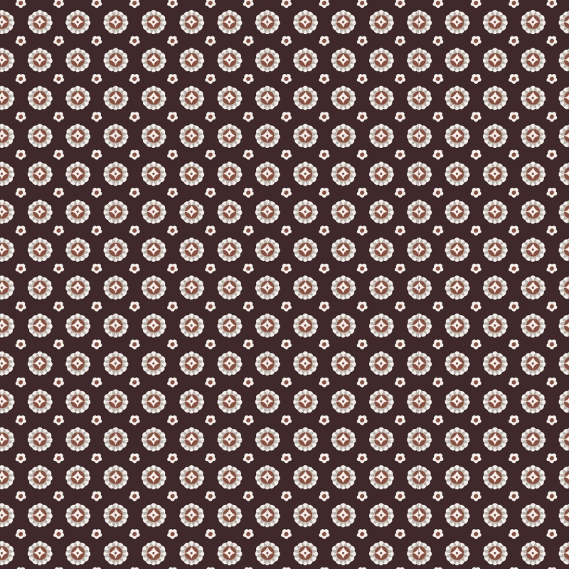 Tissu Voile de Coton Imprimé Petite Fleur Marron