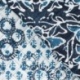 Tissu Coton Matelassé Imprimé Fleur Rond Denim 