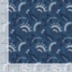 Tissu Voile de Coton Imprimé Fleur Denim
