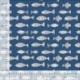 Tissu Voile de Coton Imprimé Poisson Denim