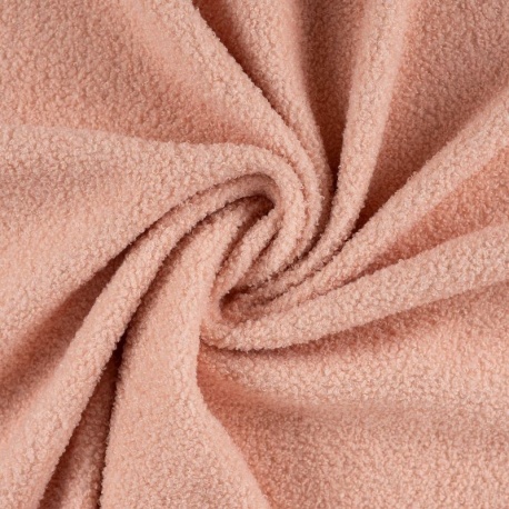 Tissu Polaire Teddy Uni Rose Poudré
