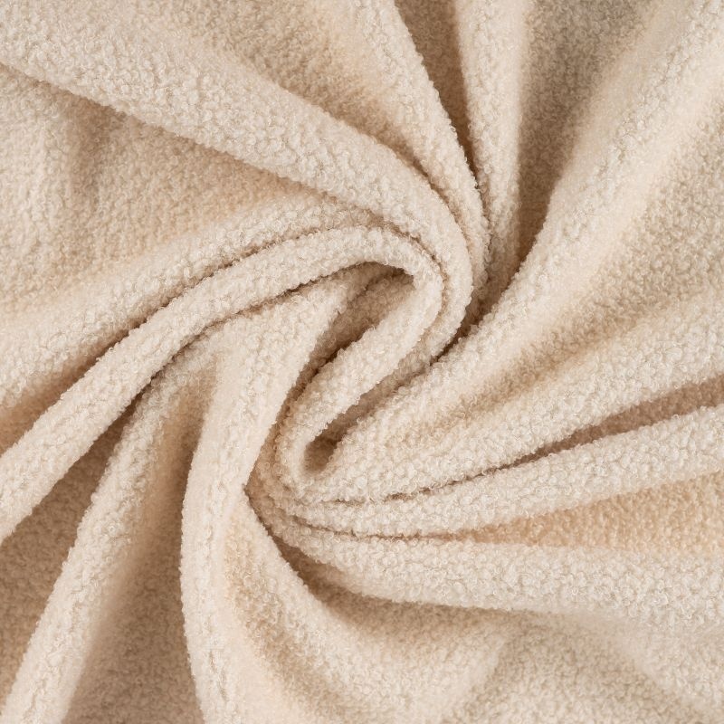Tissu Polaire Teddy Uni Ecru 