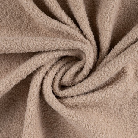 Tissu Polaire Teddy Uni Sable 