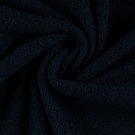 Tissu Polaire Teddy Uni Bleu Marine