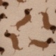 Tissu Teddy Jacquard Imprimé Chien Caramel 