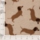 Tissu Teddy Jacquard Imprimé Chien Caramel 