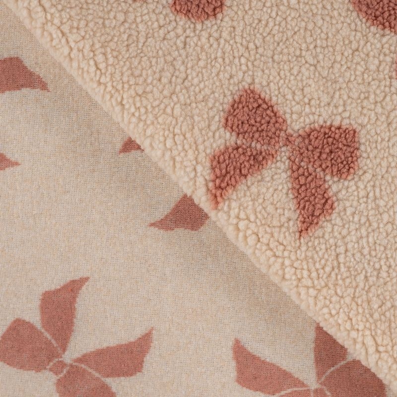Tissu Teddy Jacquard Imprimé Noeud Sable
