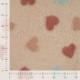 Tissu Teddy Jacquard Imprimé Coeur Sable