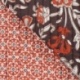 Tissu Coton Matelassé Imprrimé Motif Fleurs Marron