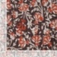 Tissu Coton Matelassé Imprrimé Motif Fleurs Marron