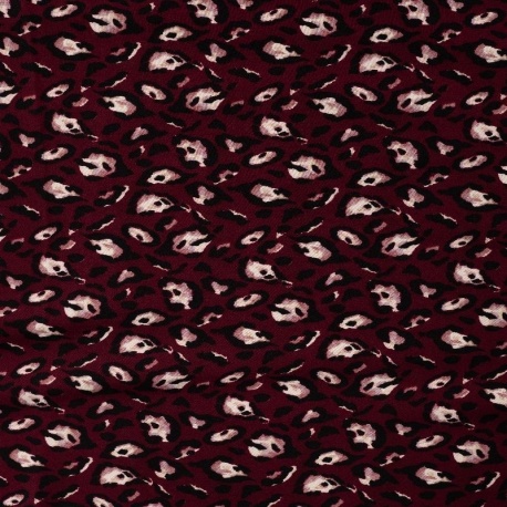 Tissu Serge de Viscose Imprimé Lie de Vin