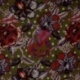 Tissu Serge de Viscose Imprimé Floral Kaki 